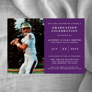 SIMPLE CLASSIC FORMAL PHOTO GRADUATION INVITATION