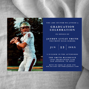 SIMPLE CLASSIC FORMAL PHOTO GRADUATION INVITATION