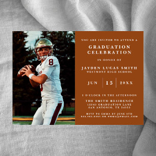 SIMPLE CLASSIC FORMAL PHOTO GRADUATION INVITATION