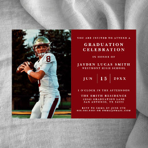 SIMPLE CLASSIC FORMAL PHOTO GRADUATION INVITATION