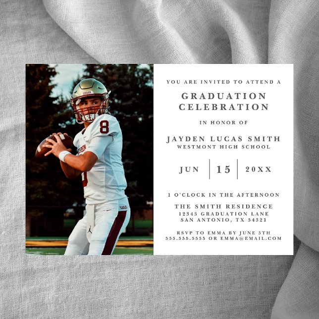 SIMPLE CLASSIC FORMAL PHOTO GRADUATION INVITATION (Creator Uploaded)