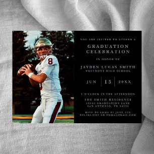 SIMPLE CLASSIC FORMAL PHOTO GRADUATION INVITATION