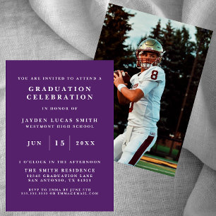 SIMPLE CLASSIC FORMAL PHOTO GRADUATION INVITATION