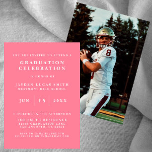 SIMPLE CLASSIC FORMAL PHOTO GRADUATION INVITATION