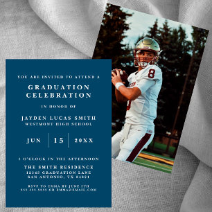 SIMPLE CLASSIC FORMAL PHOTO GRADUATION INVITATION