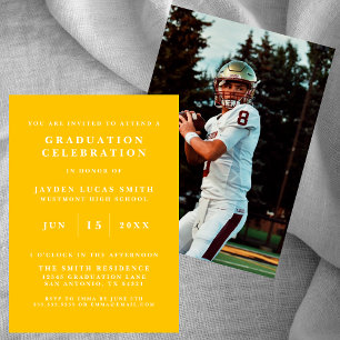 SIMPLE CLASSIC FORMAL PHOTO GRADUATION INVITATION