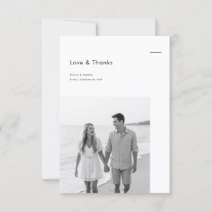 Simple Classic Formal Wedding Photo Budget Thank You Card