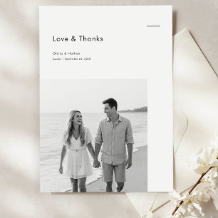 Simple Classic Formal Wedding Photo Budget Thank You Card