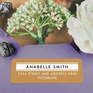 Simple Classic Gold And Black Return Address Typo