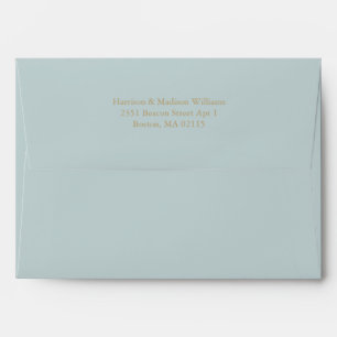 Simple classic gold dusty blue custom elegant chic envelope
