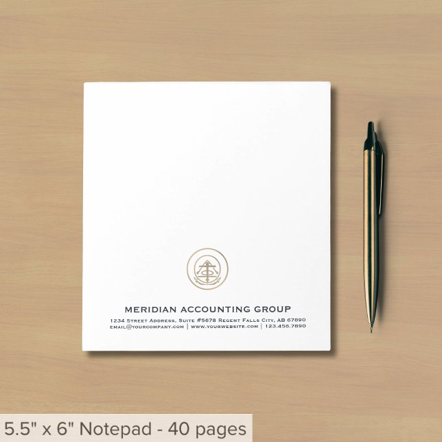 Simple Classic Gold Seal Logo Business Notepad (Creator Uploaded)
