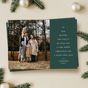 Simple classic green Christmas tree type photo Holiday Card