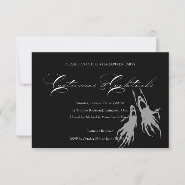 Simple & Classic Halloween Costume Party Invitation (Front)