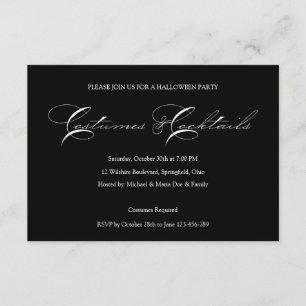Simple & Classic Halloween Costume Party Invitation