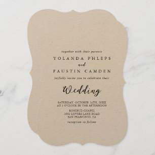 Simple Classic Kraft Wedding Invitation