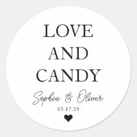 Simple Classic LOVE AND CANDY Heart Wedding Favour