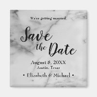 Simple Classic Marble Wedding save the date