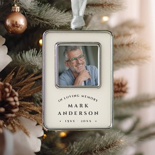 Simple Classic Memorial Photo Silver Plated Framed Ornament