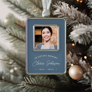 Simple Classic Memorial Photo Silver Plated Framed Ornament