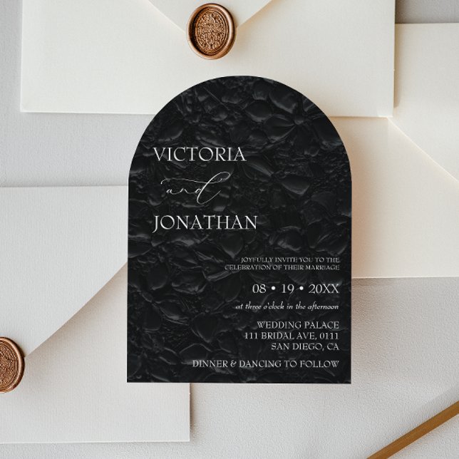 Simple Classic Minimal Black Elegant Wedding  Invitation (Creator Uploaded)