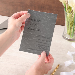 Simple Classic Minimal Black Elegant Wedding Vellum Invitations