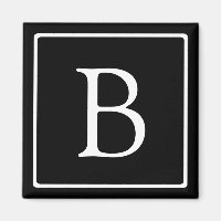 Simple Classic Monogram | Black w/ White Text