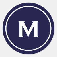 Simple Classic Monogram Navy Blue White
