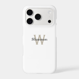 Simple Classic Monogram with Name iPhone Case