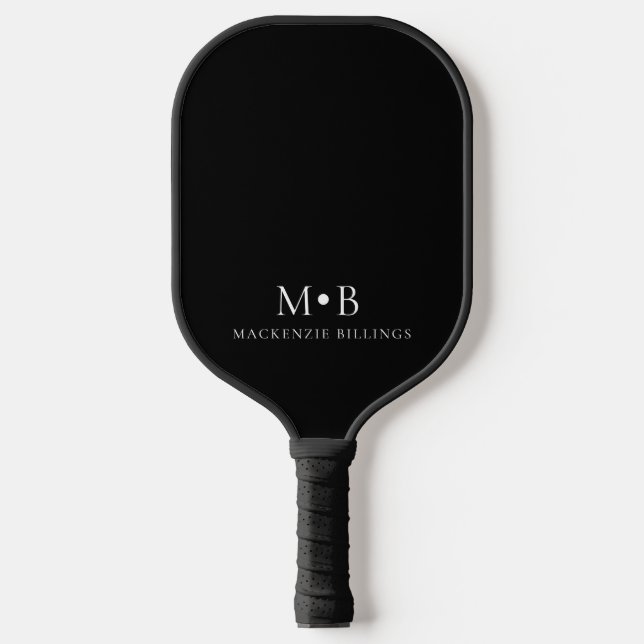 Simple Classic Monogrammed Name Custom Colour Pickleball Paddle (Front)