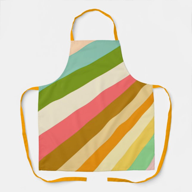 Simple Classic Multi Color Stripe Apron (Front)