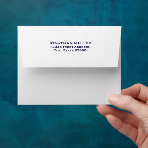 Simple Classic Navy Typography A2 Return Address Envelope