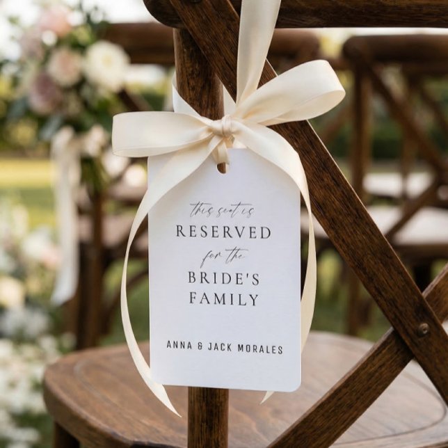 Simple Classic Neutral Reserved Wedding Name Tag Invitation (Creator Uploaded)