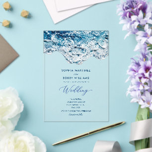 simple classic photo Acrylic wedding invite Invitations