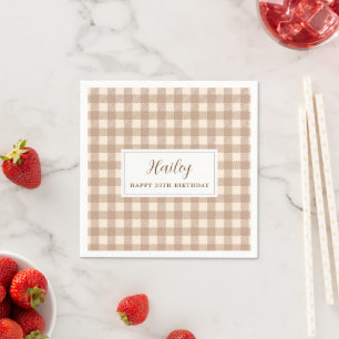 Simple Classic Preppy Beige Brown Paper Napkin 