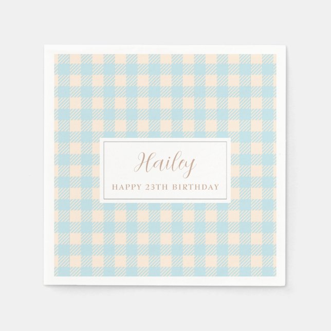 Simple Classic Preppy Pastel Blue Paper Napkin  (Front)