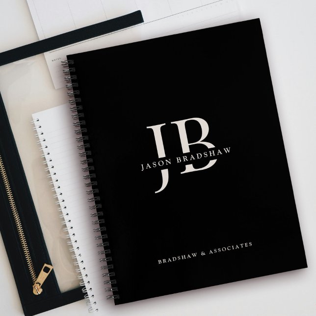 Simple Classic Professional Monogram and Name Notebook (Creator Uploaded)