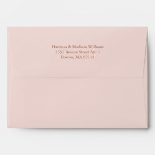 Simple classic rose gold blush pink custom elegant envelope