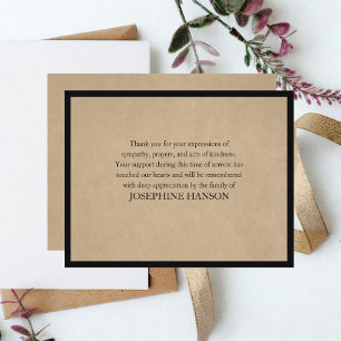 Simple Classic Rustic Elegant Bereavement Funeral Card