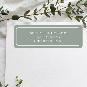 Simple Classic Sage Green Wedding Return Address