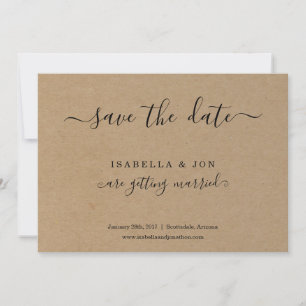Simple Classic Save the Date Kraft Paper Announcement