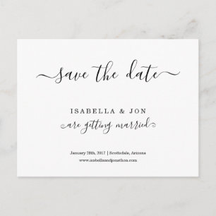 Simple Classic Save the Date Postcard for Wedding