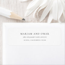 Simple Classic Script Black Wedding Return Address