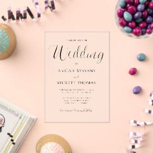 Simple Classic Script Wedding Acrylic Invitations