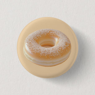 Simple Classic Sugar-Dusted Doughnut 3 Cm Round Badge