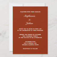 Simple Classic Terracotta Warm Earth Colour Weddin
