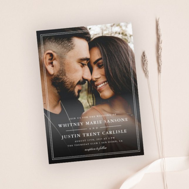 Simple Classic Typography Photo Wedding Invitation (Creator Uploaded)