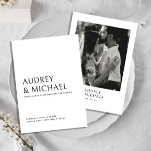 Simple Classic Typography Wedding  Invitation