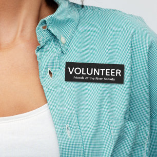 Simple Classic Volunteer Badge Name Tag