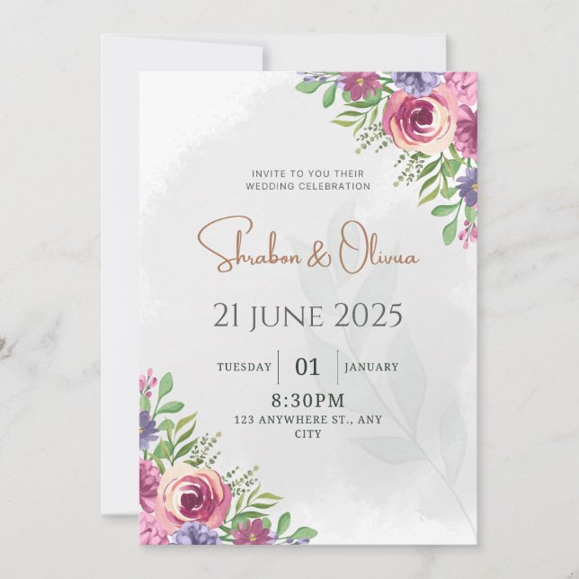 Simple Classic Wedding Invitation (Front)