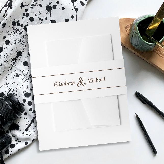 Simple Classic Wedding Invitation Belly Band (Add elegance to your wedding invitations with our belly bands, ensuring a polished presentation.)